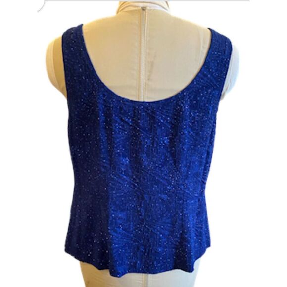 Alex Evenings 2-Piece Knit Tank/Jacket Blue Glitter Sparkle Plus Sz. 1X - Picture 7 of 11
